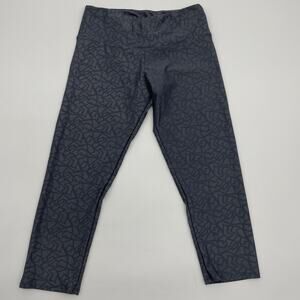 ONZIE Leggings Grey Subdued Geo Pattern Mid Rise Capri Compression Size XS